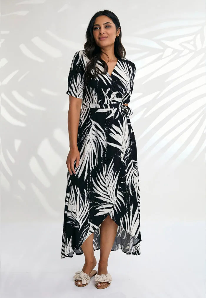 Indii Breeze Renae Wrap Maxi Dress - Maui Black