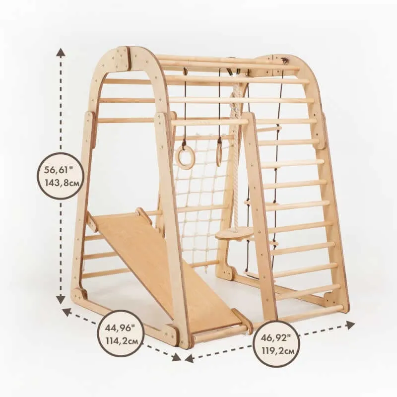 Indoor Wooden Playground for Children - 6in1 Playground