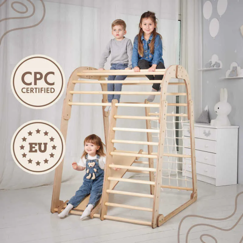 Indoor Wooden Playground for Children - 6in1 Playground