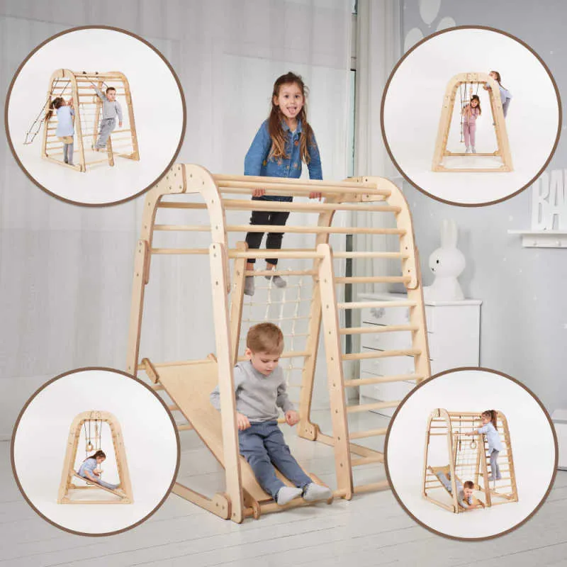 Indoor Wooden Playground for Children - 6in1 Playground