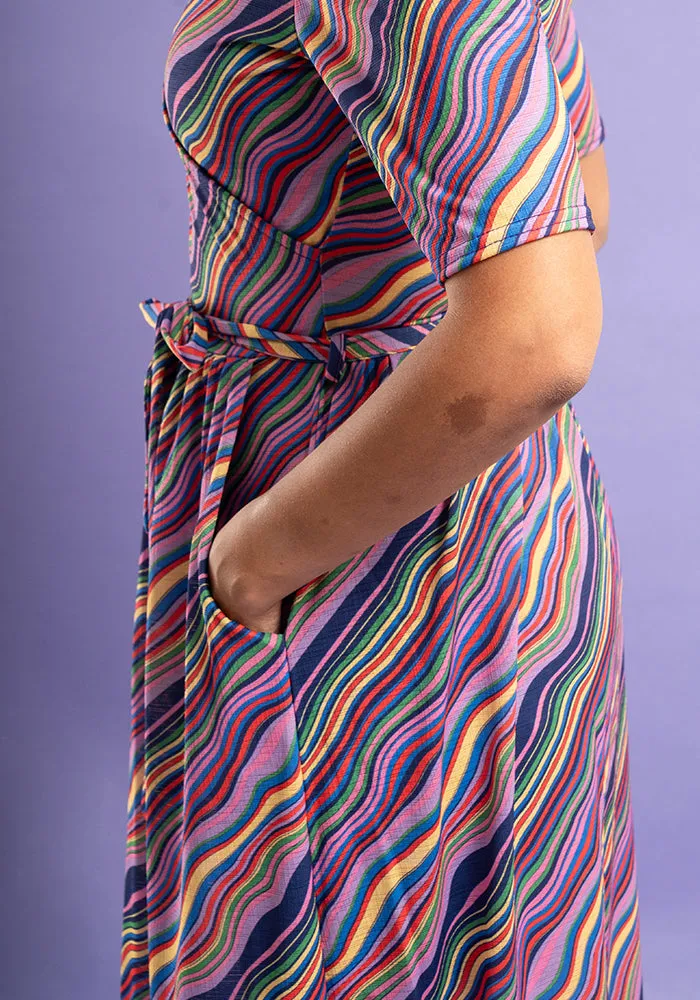 Joy Rainbow Squiggles Print Midi Dress