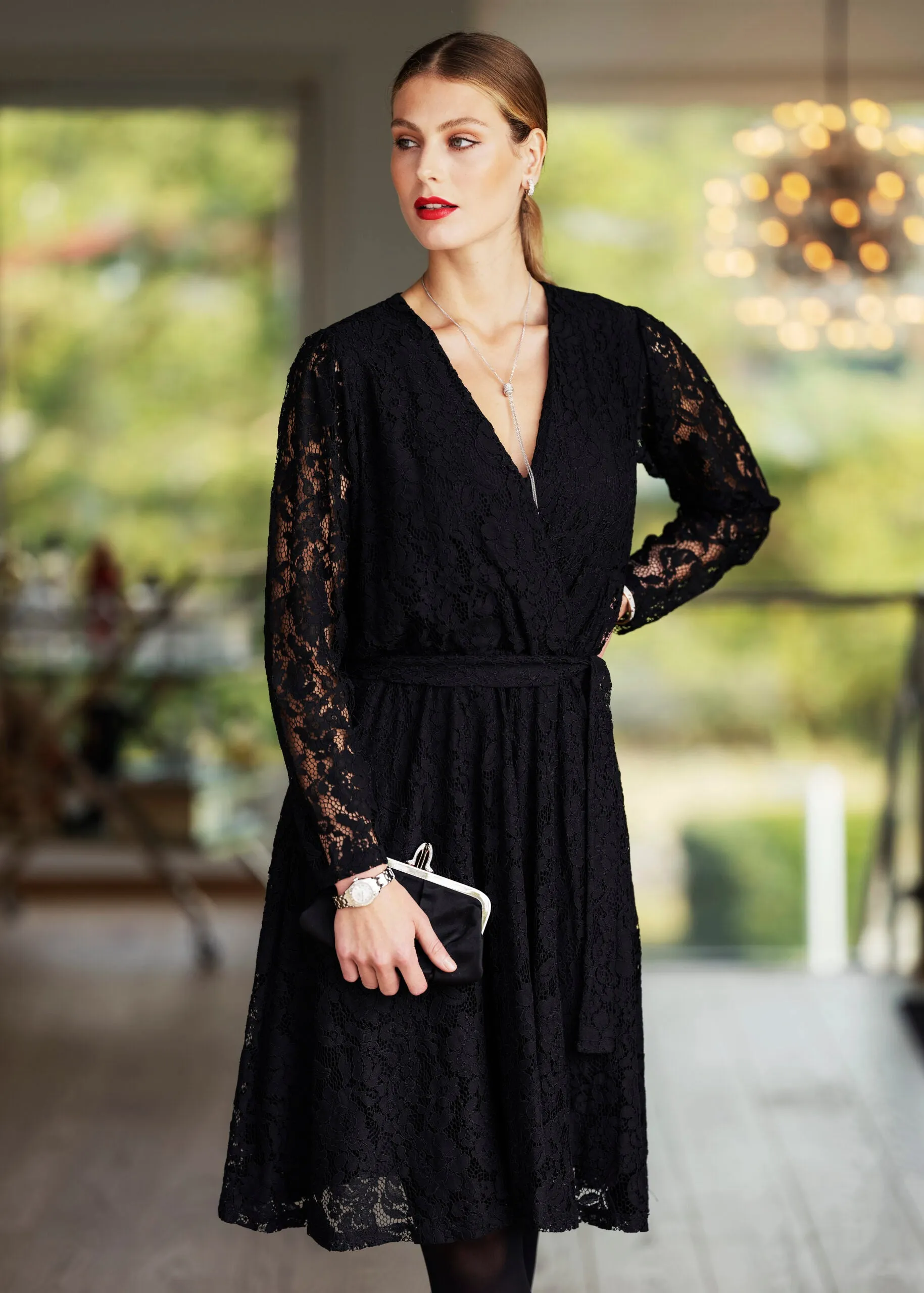 Lace Wrapdress - Black