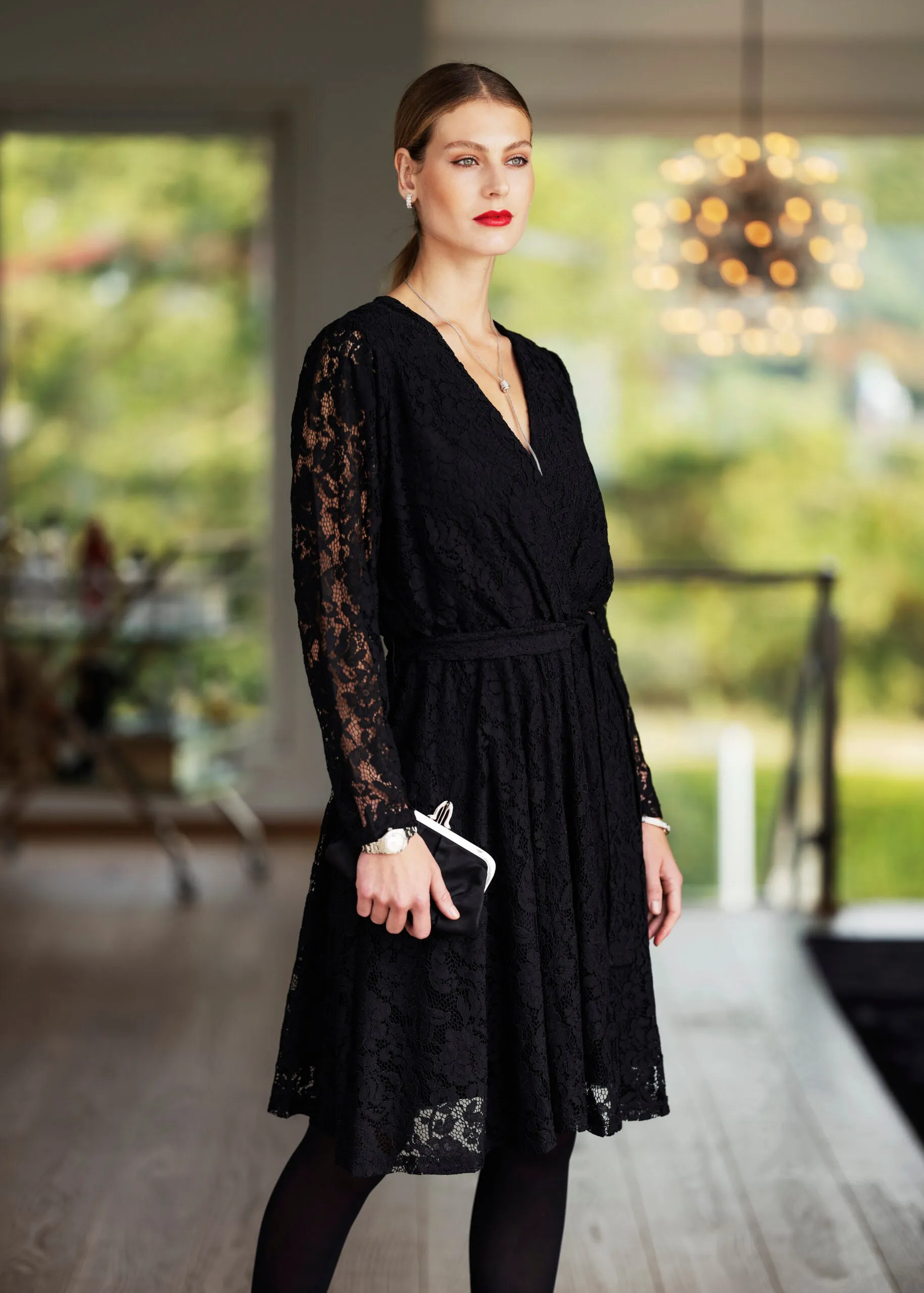 Lace Wrapdress - Black