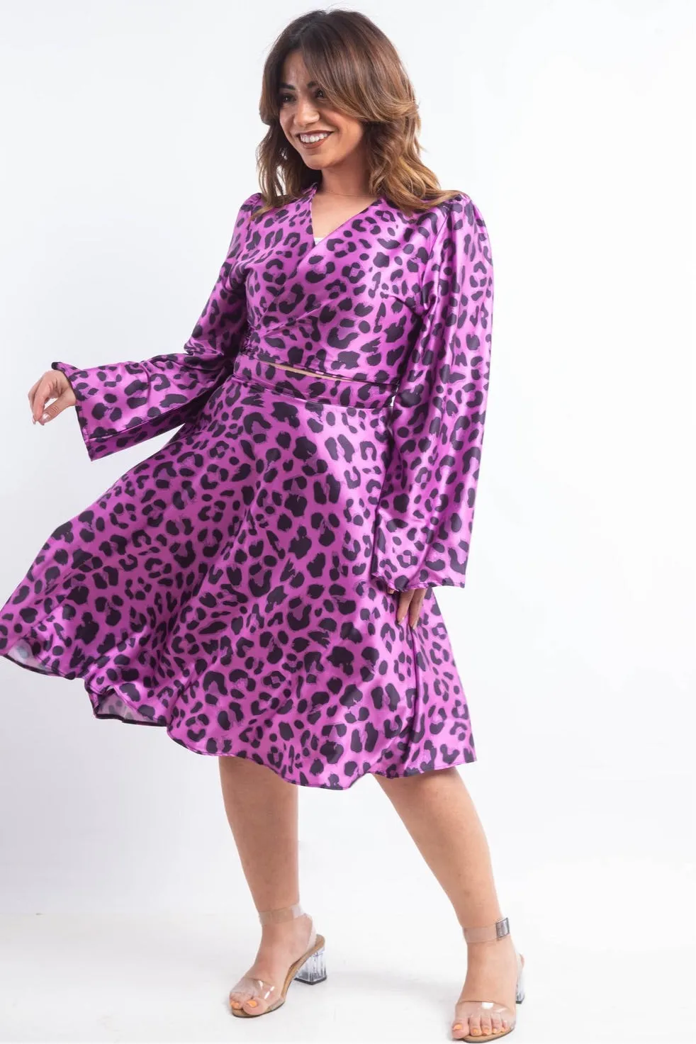 Latina Wrap Silk Dress - Purple