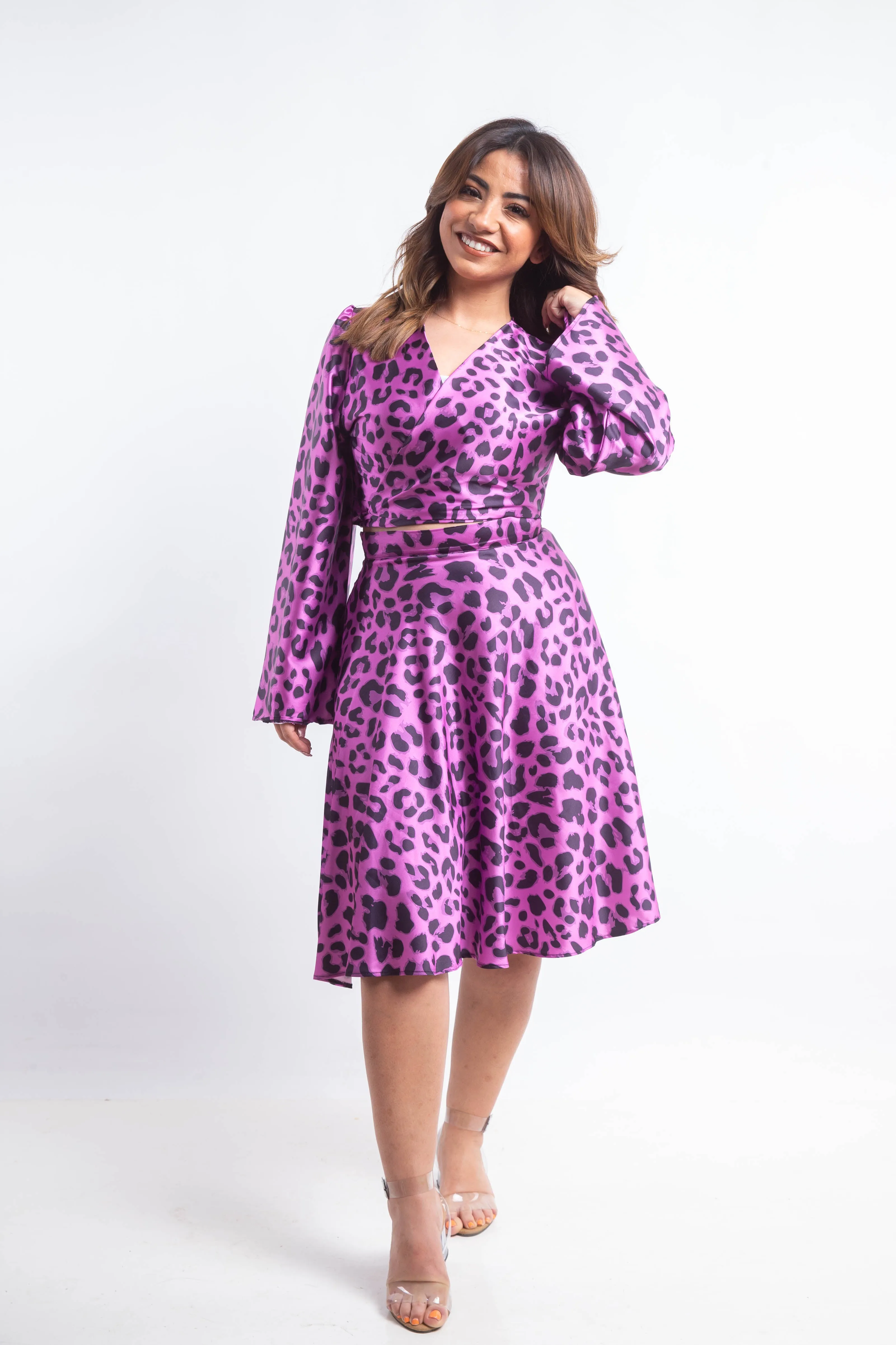 Latina Wrap Silk Dress - Purple