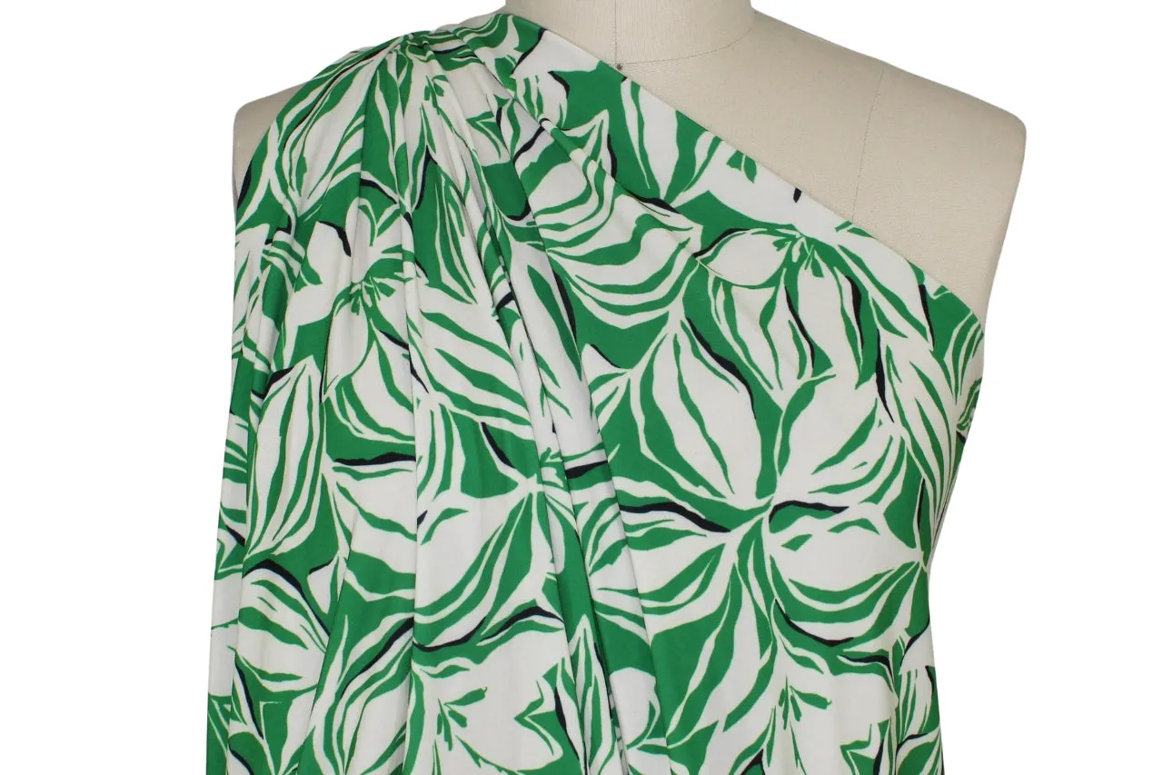 Leafy Floral ITY Jersey - Green/Black/Ivory