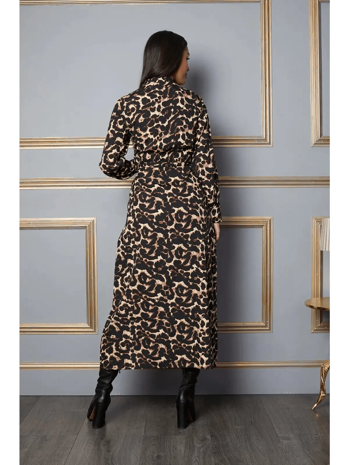 Leopard Print Vintage Style Wrap Dress by Timeless London