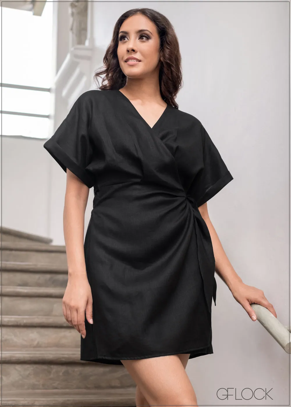 Linen Wrap Dress - 021023