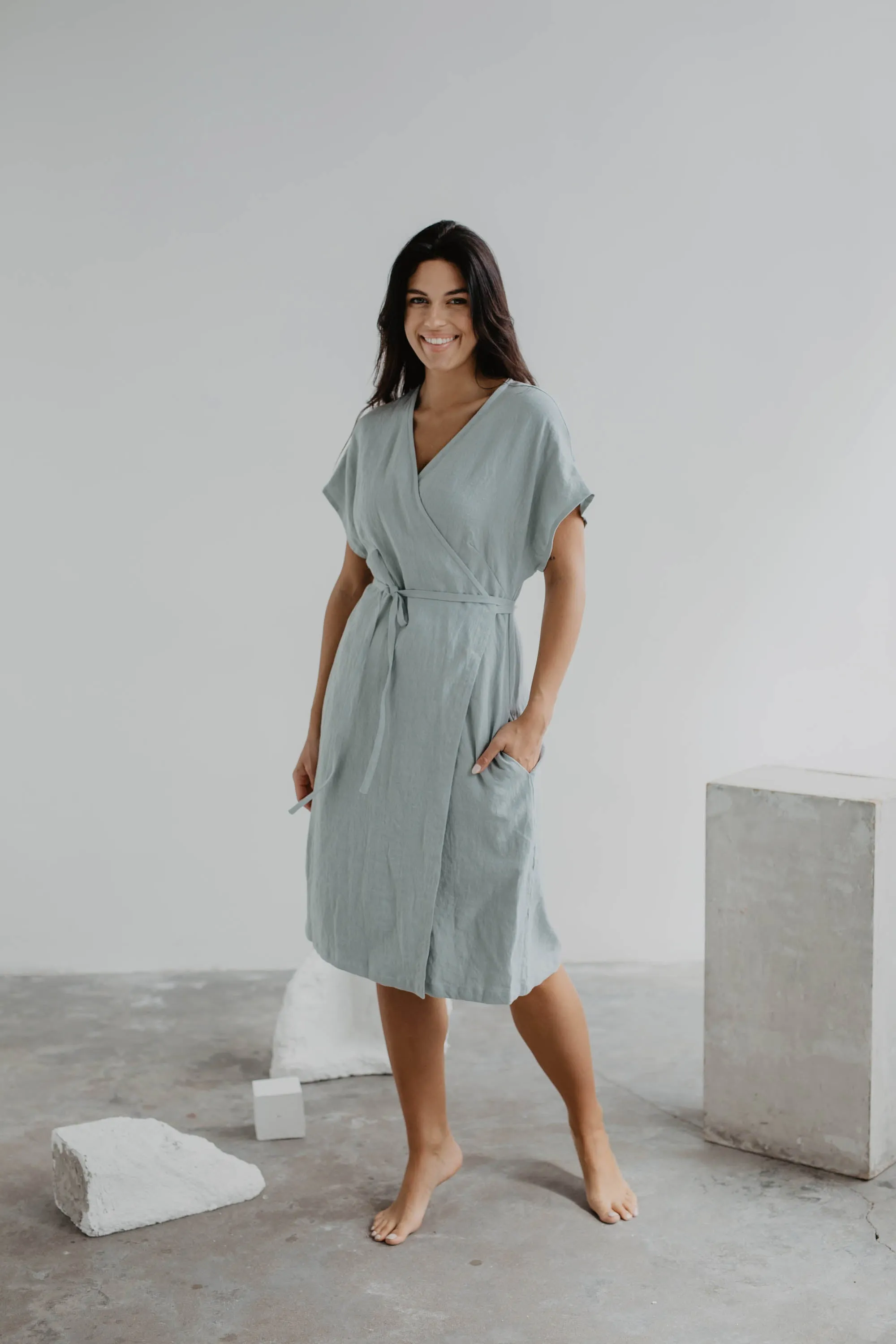 Linen wrap dress OLIVIA