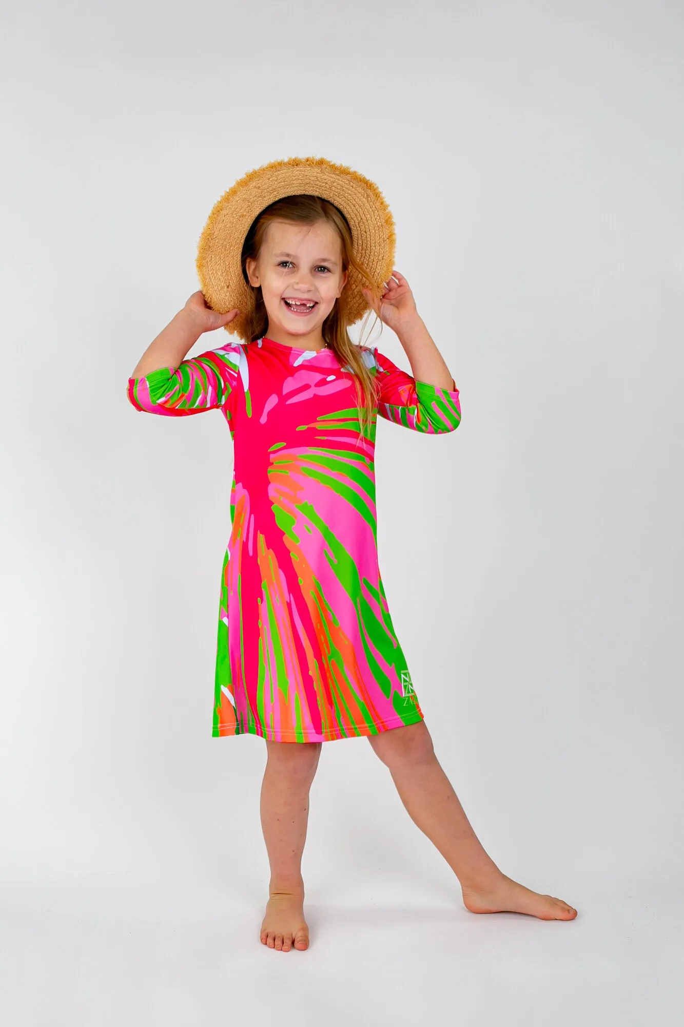 Little Ladies Punchy Palm Dock Dress