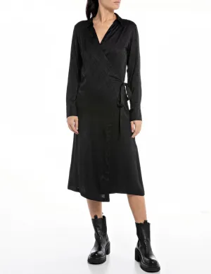 Long Shirt-Dress In Viscose Satin