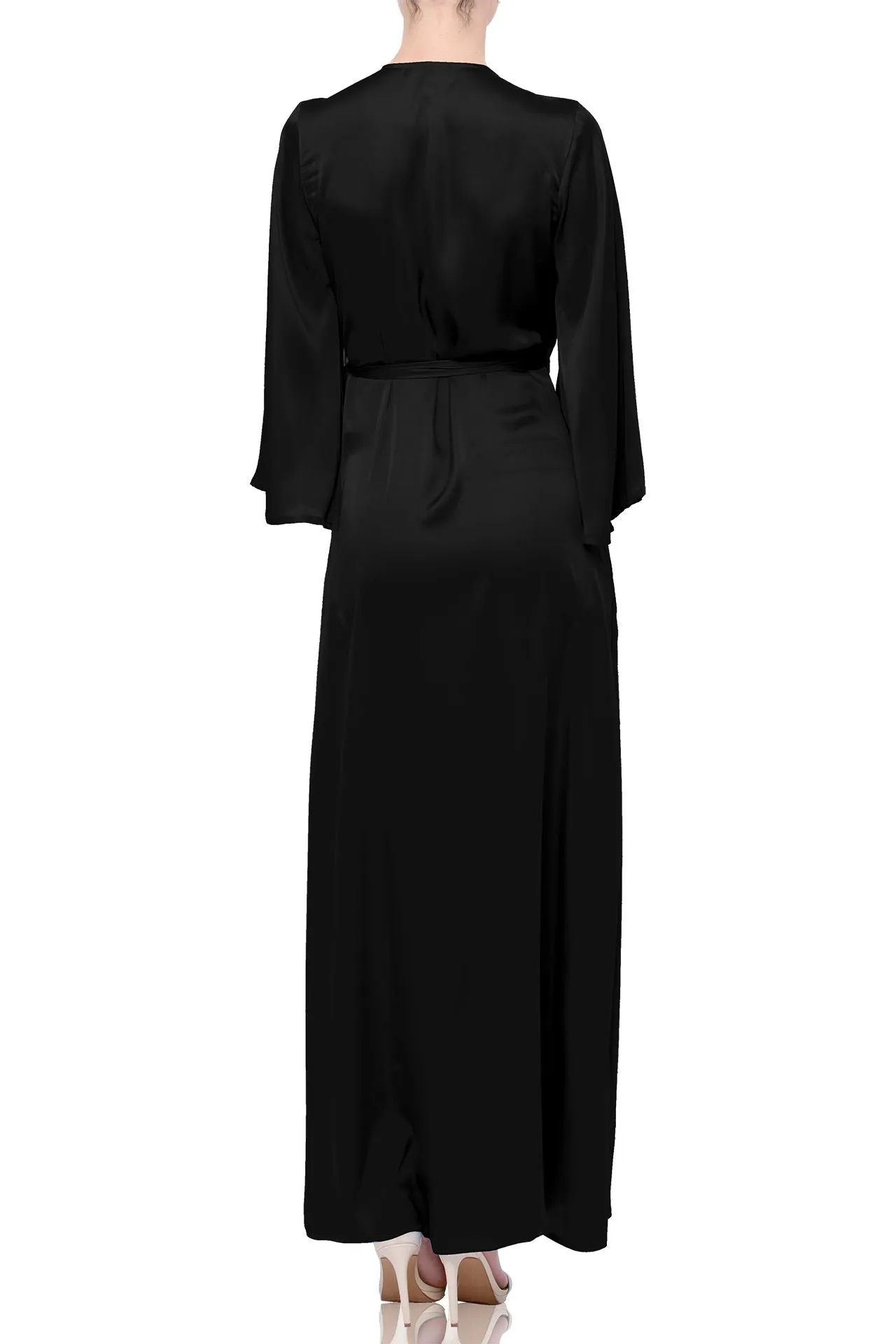 Long Sleeve Long Wrap Dress