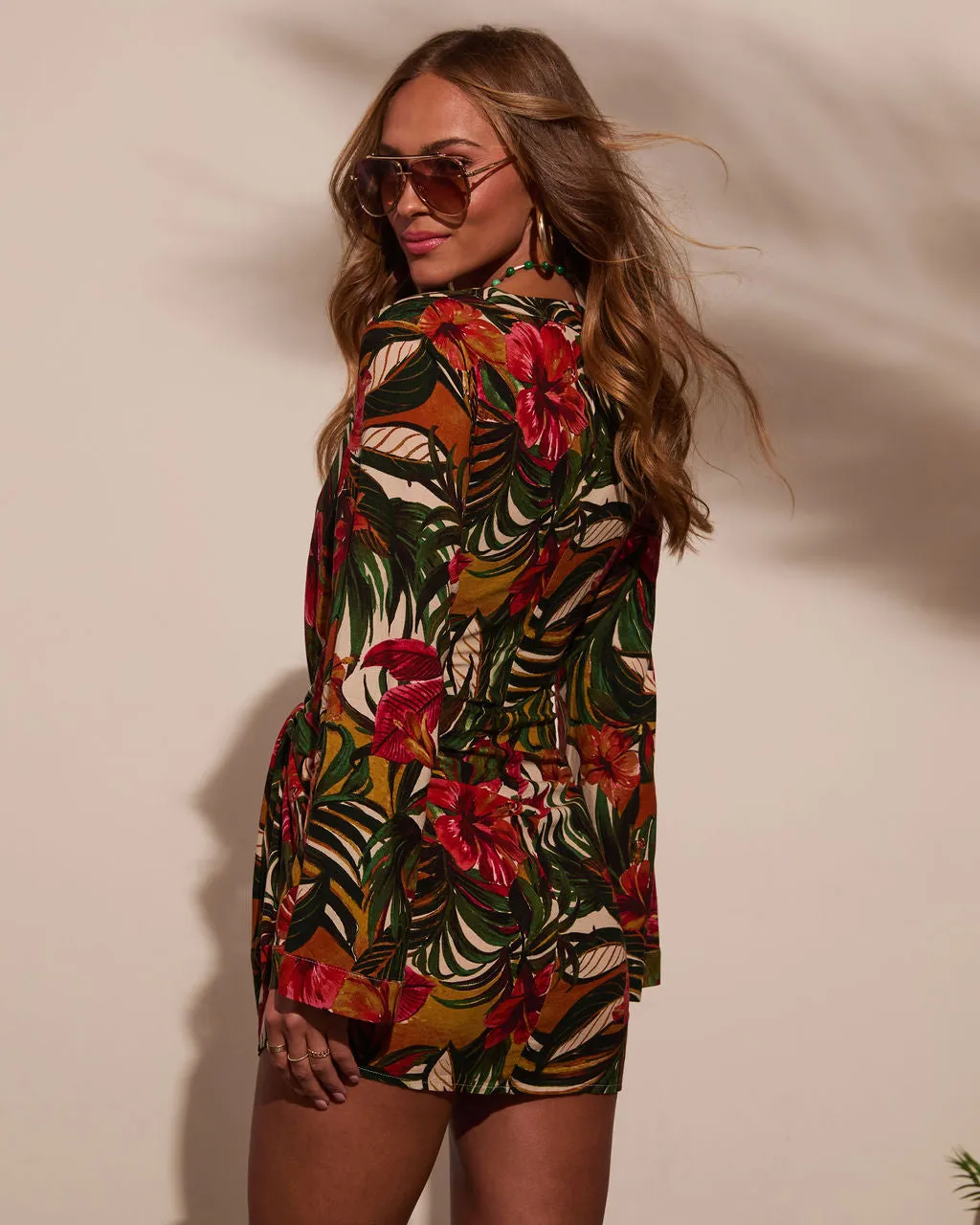 Lost In The Tropics Wrap Mini Dress