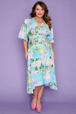 Mandy Christmas Village Wrap Dress