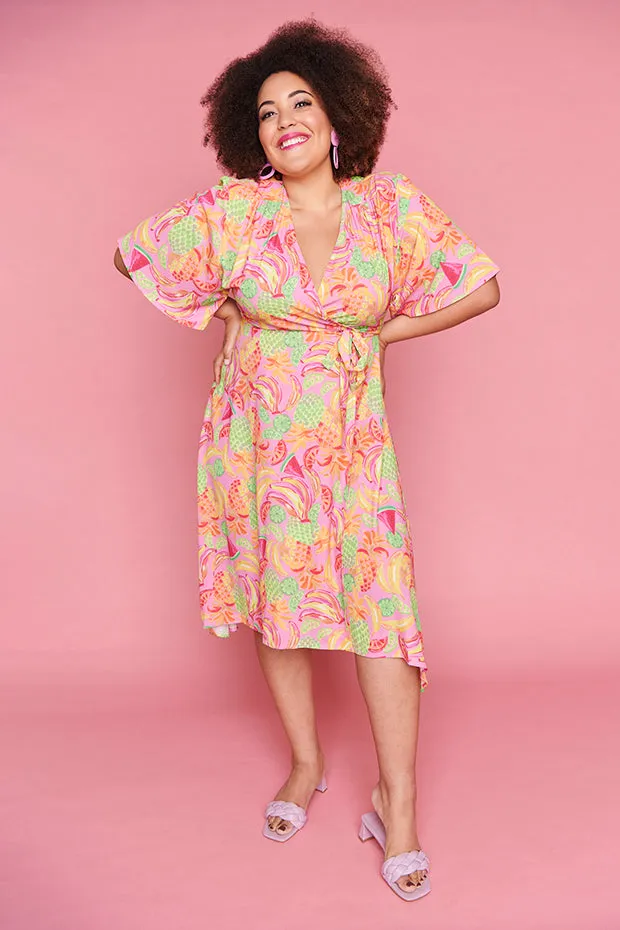 Mandy Tutti Frutti Wrap Dress