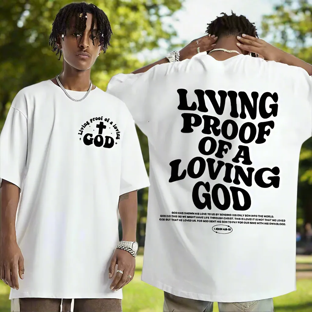 Men's Oversized Christian T-Shirt – Inspirational Faith-Based Print | Casual O-Neck Cotton Tee | Breathable & Lightweight