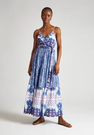 Mia Wrap Floral Printed Maxi Dress In Multi