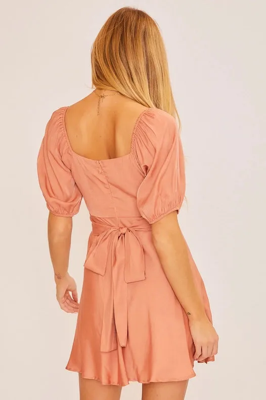 Mini Dress with Wrap Around Tie Detail