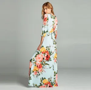 Mint Rosy Garden Venechia Maxi Wrap Dress