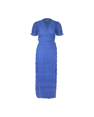 MIRELLA SHORT SLEEVE WRAP DRESS PERIWINKLE