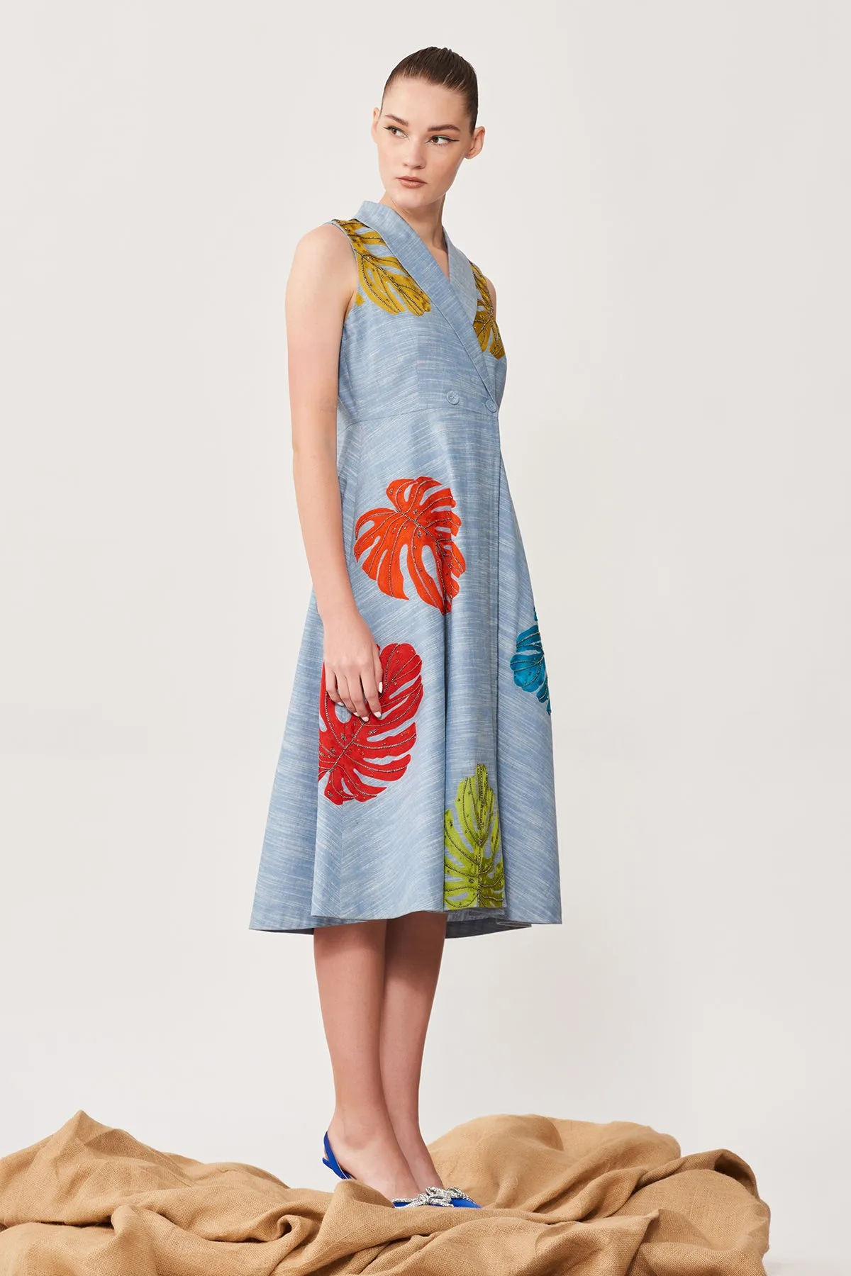 Monstera Wrap Dress