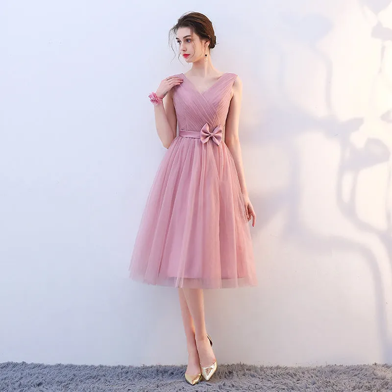 Multiple Designs Dusty Pink Blue Bridesmaid Marriage Evening Dress