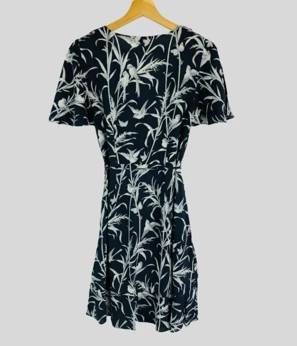 Navy Bird Print Dress