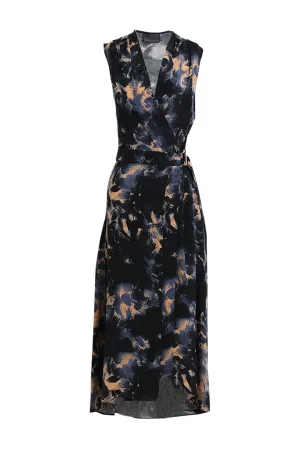 Nightflow Midi Wrap Dress