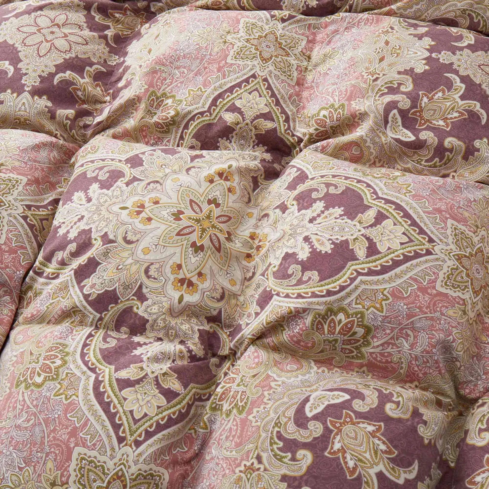 Paisley Print Goose Feather and Down Comforter Vintage Aesthetic Style