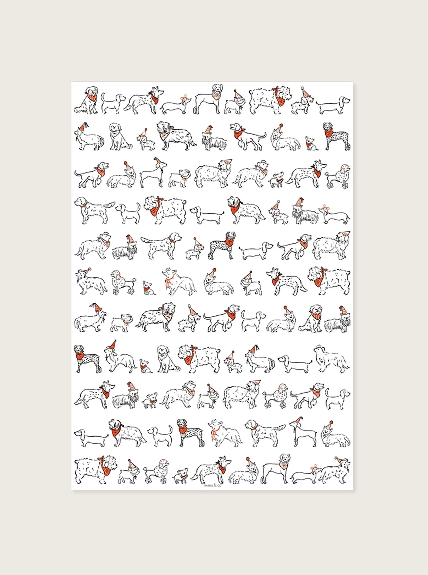 PARTY DOGS GIFT WRAP by Ramus & Co.