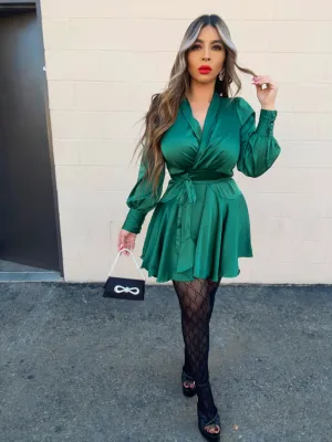 Paula Mini Dress (Green)