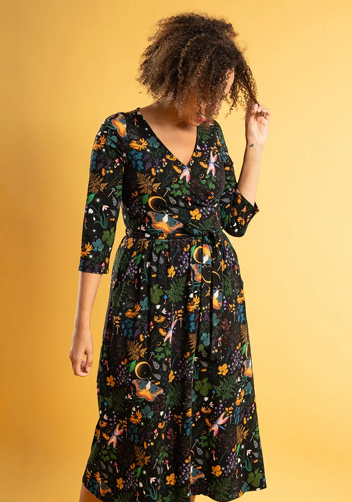 Paxton Magical Moth Print Cotton Midi Dress