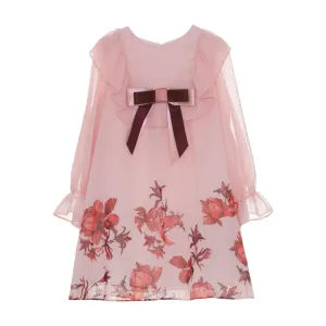 Pink Floral Chiffon Dress | Patachou (3, 4, 5Y)