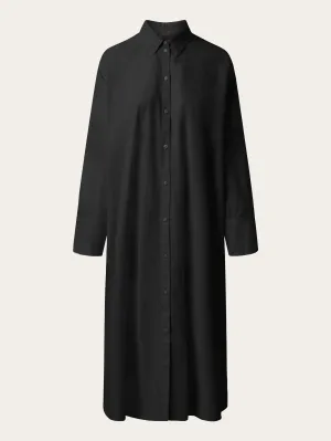 Poplin wrap shirt dress - Black Jet