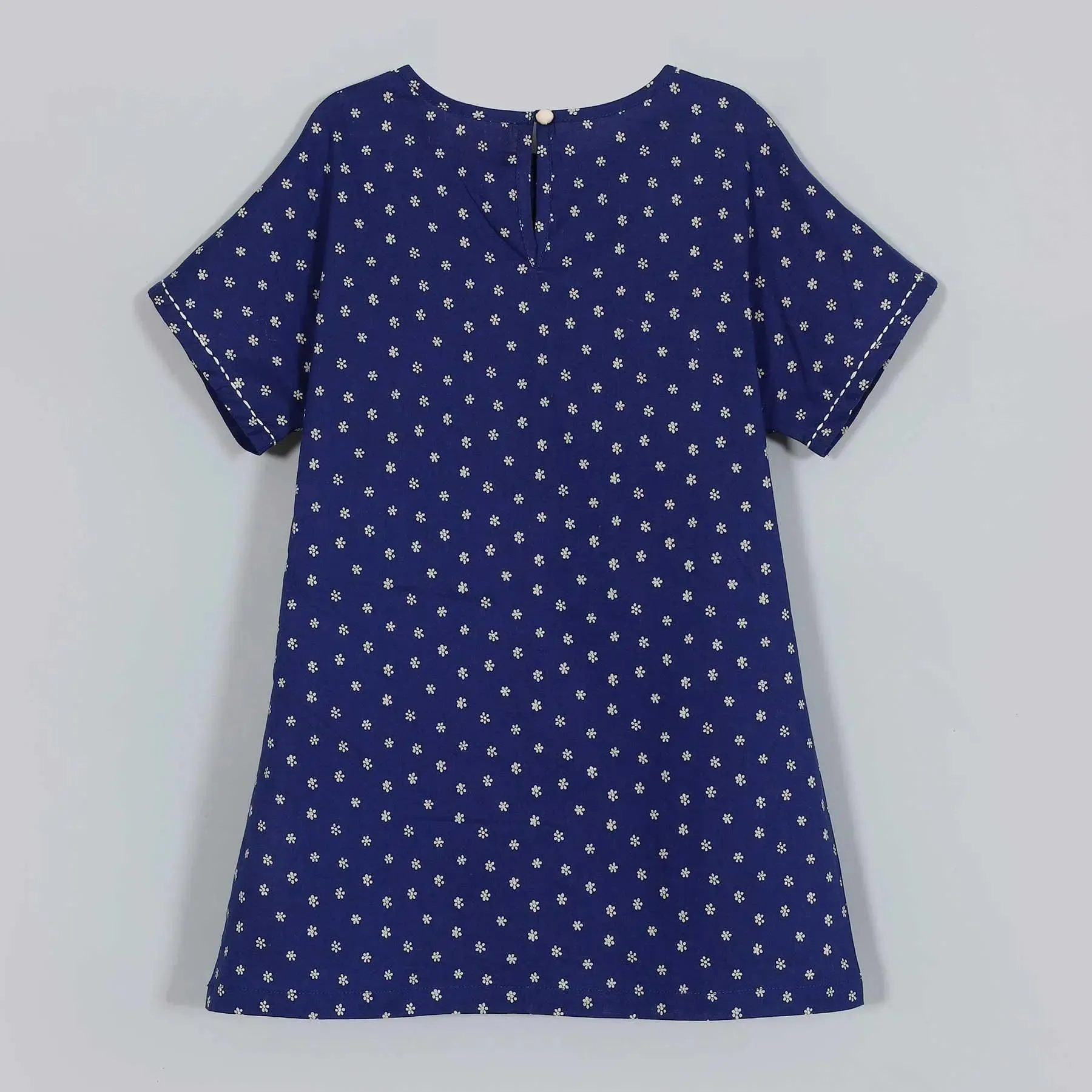 Poppy Blue Cotton Dress Girl (2-9 Years)