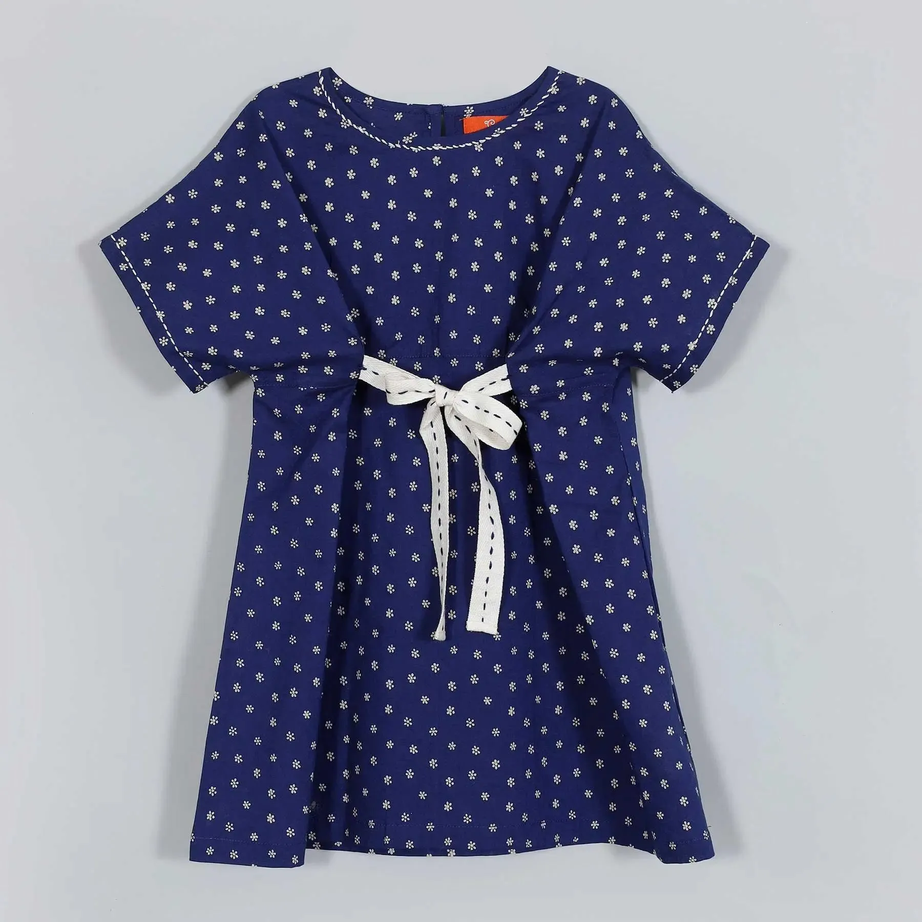 Poppy Blue Cotton Dress Girl (2-9 Years)