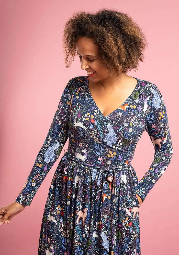 Promise Unicorn Woodland Print Viscose Midi Dress