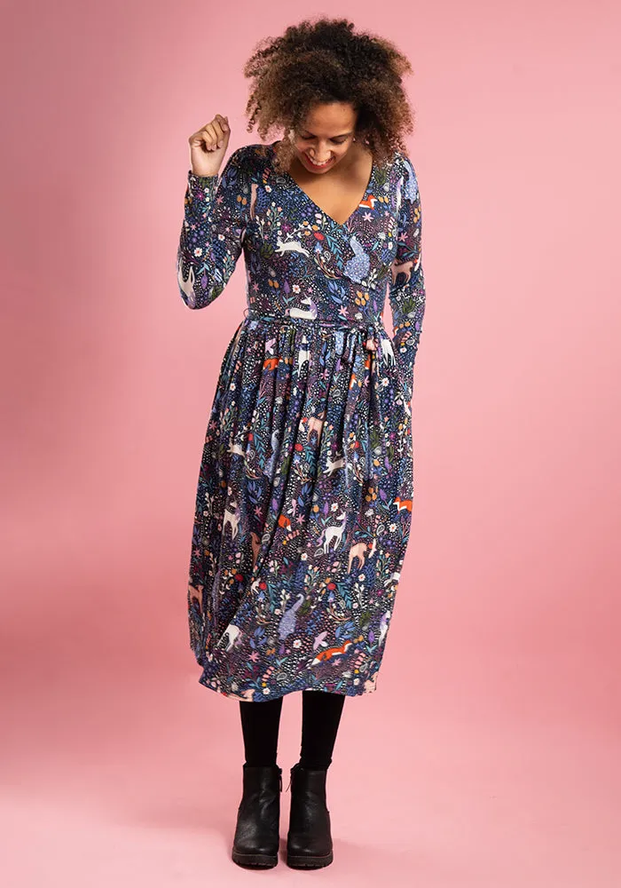 Promise Unicorn Woodland Print Viscose Midi Dress