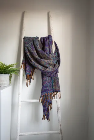 Purple Paisley Blanket Scarf