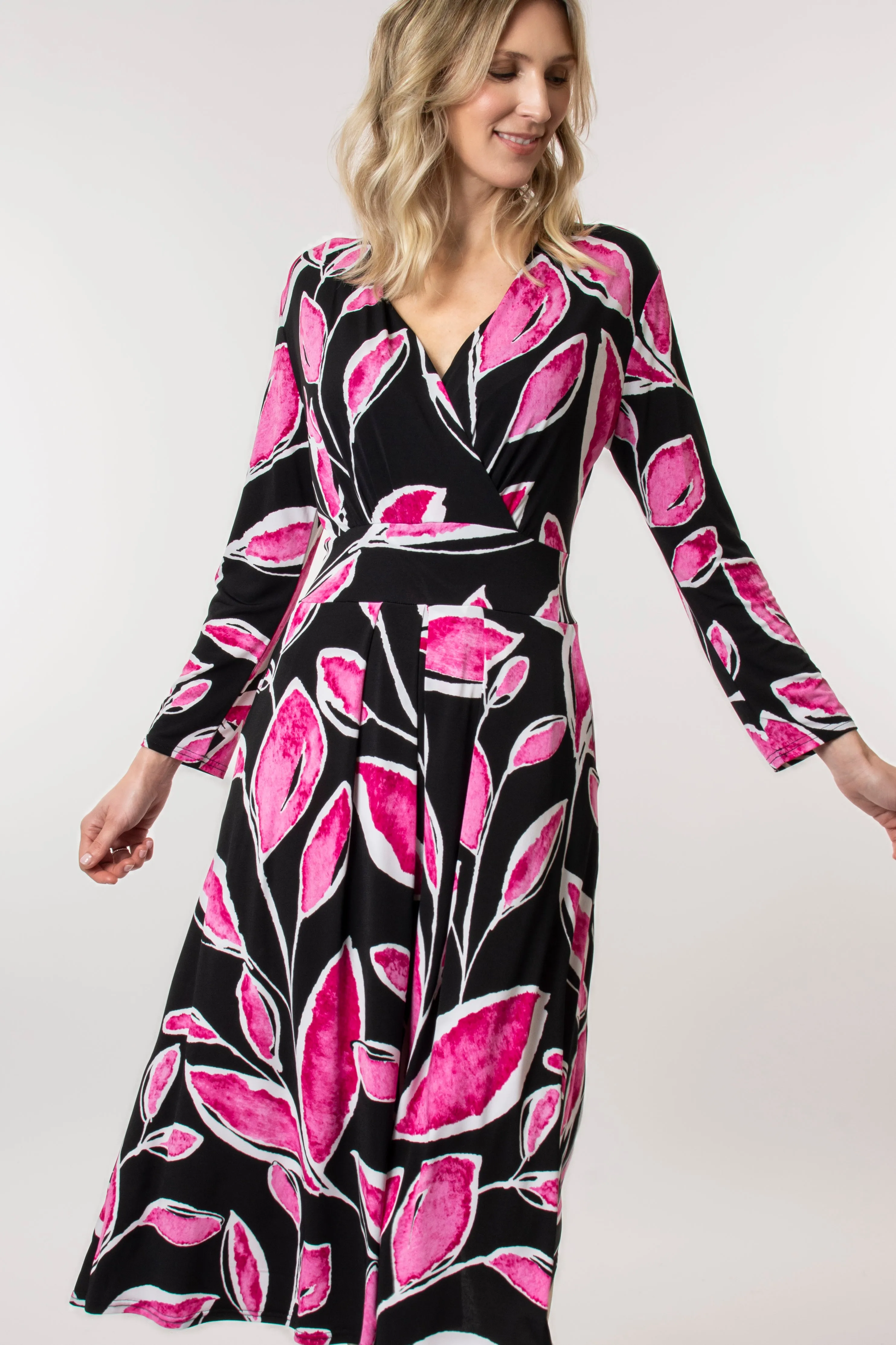 Rambling leaf wrap dress