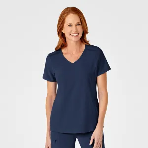 RENEW Women's Mock Wrap Scrub Top - Navy