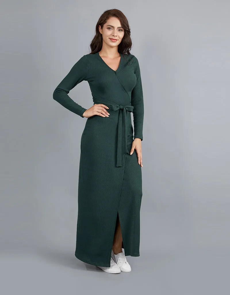 Rib Wrap Around Dress