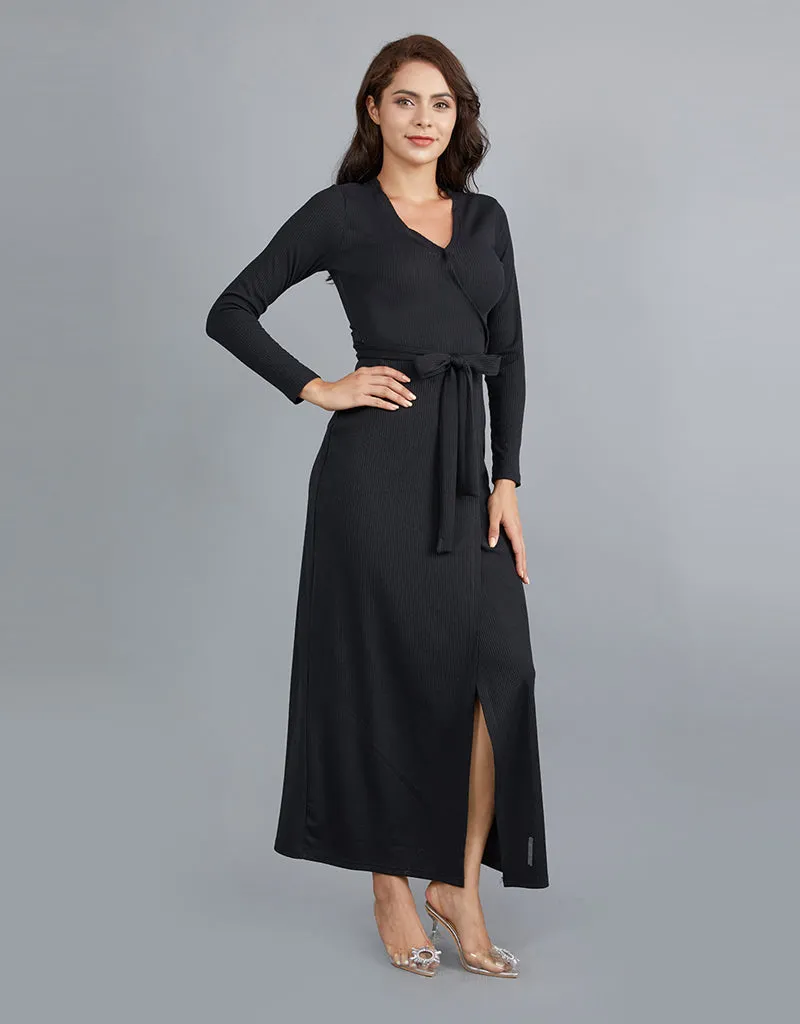 Rib Wrap Around Dress