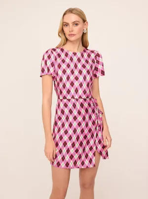 Riley Pink Argyle Print Mini Dress