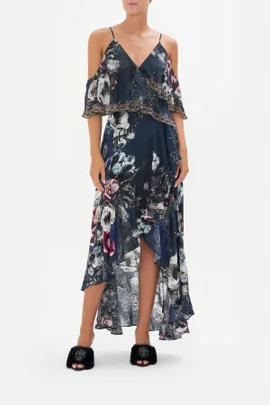 RUFFLE OVERLAYER WRAP DRESS NOT A WALLFLOWER