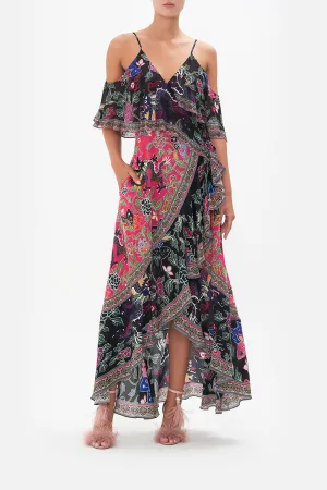 RUFFLE OVERLAYER WRAP DRESS TWILIGHTS TOKEN