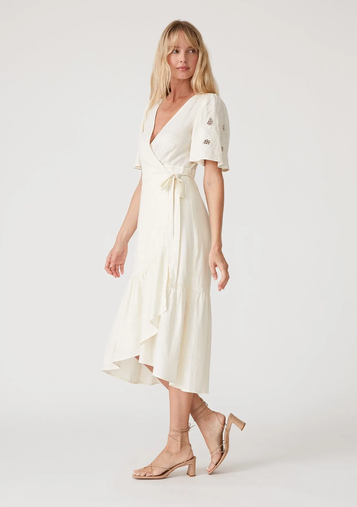 Sadie Embroidered Wrap Dress