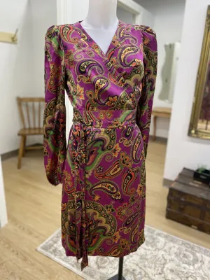 Sandra Angelozzi satiny wrap dress 40