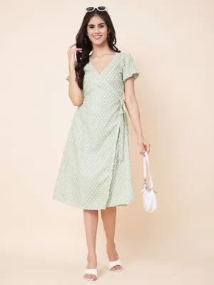 Serene Sage Wrap Dress