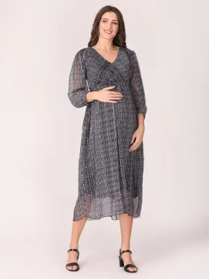 Shimmer & Stripes Maternity and Nursing Dress